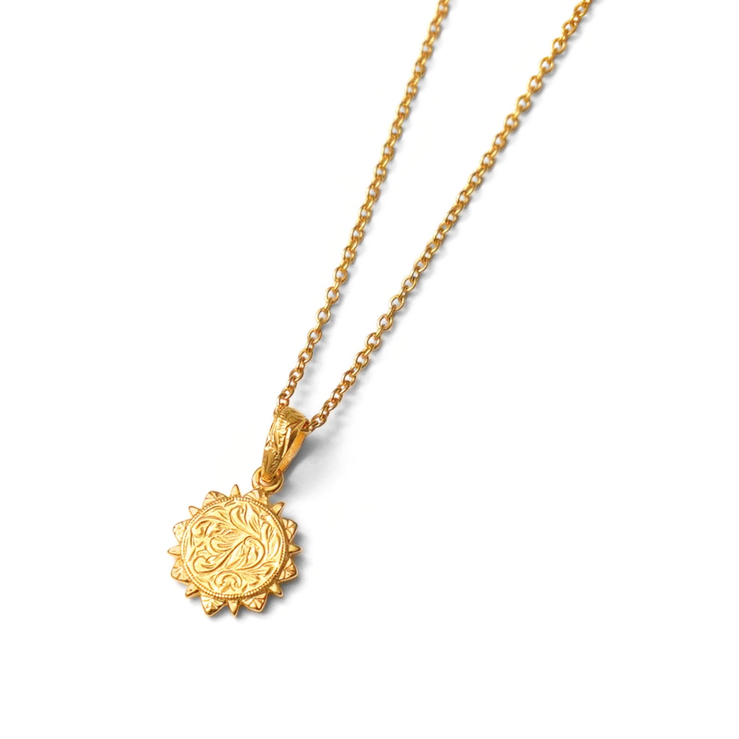 Hawaiian scroll sun necklace(Hne0001g)