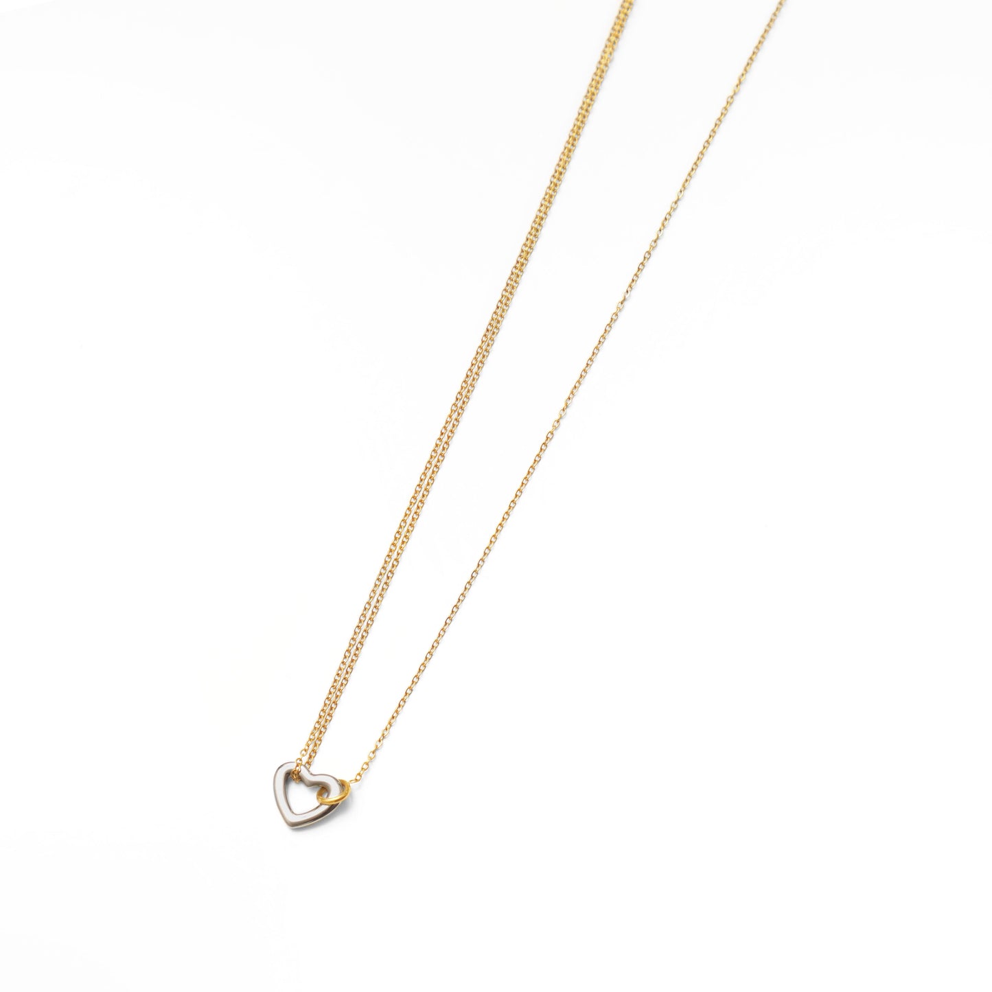 Bicolor heart necklace (rne0116b)