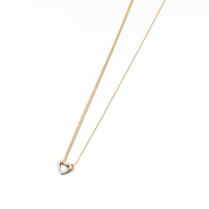 Bicolor heart necklace (rne0116b)