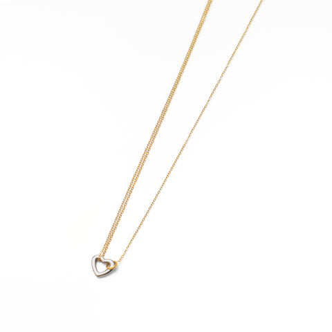 Bicolor heart necklace (rne0116b)